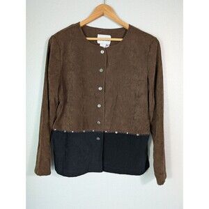 Vintage On The Verge Brown‎ Black Jacket Blazer Size 14